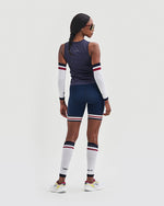 Utö Ladies Mid Tights Navy/Burgundy Shorts YMR Track Club