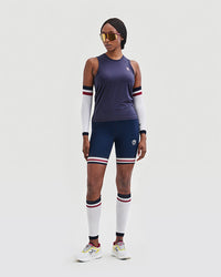 Utö Ladies Mid Tights Navy/Burgundy Shorts YMR Track Club