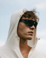 Åsunden Men's Half Zip Off-White/Navy Hoodie YMR Track Club