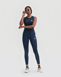 Utö Ladies Tights Navy/Burgundy Tights YMR Track Club   