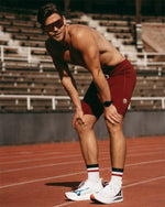 Bäckaryd Men's Mid Tights Burgundy YMR Track Club